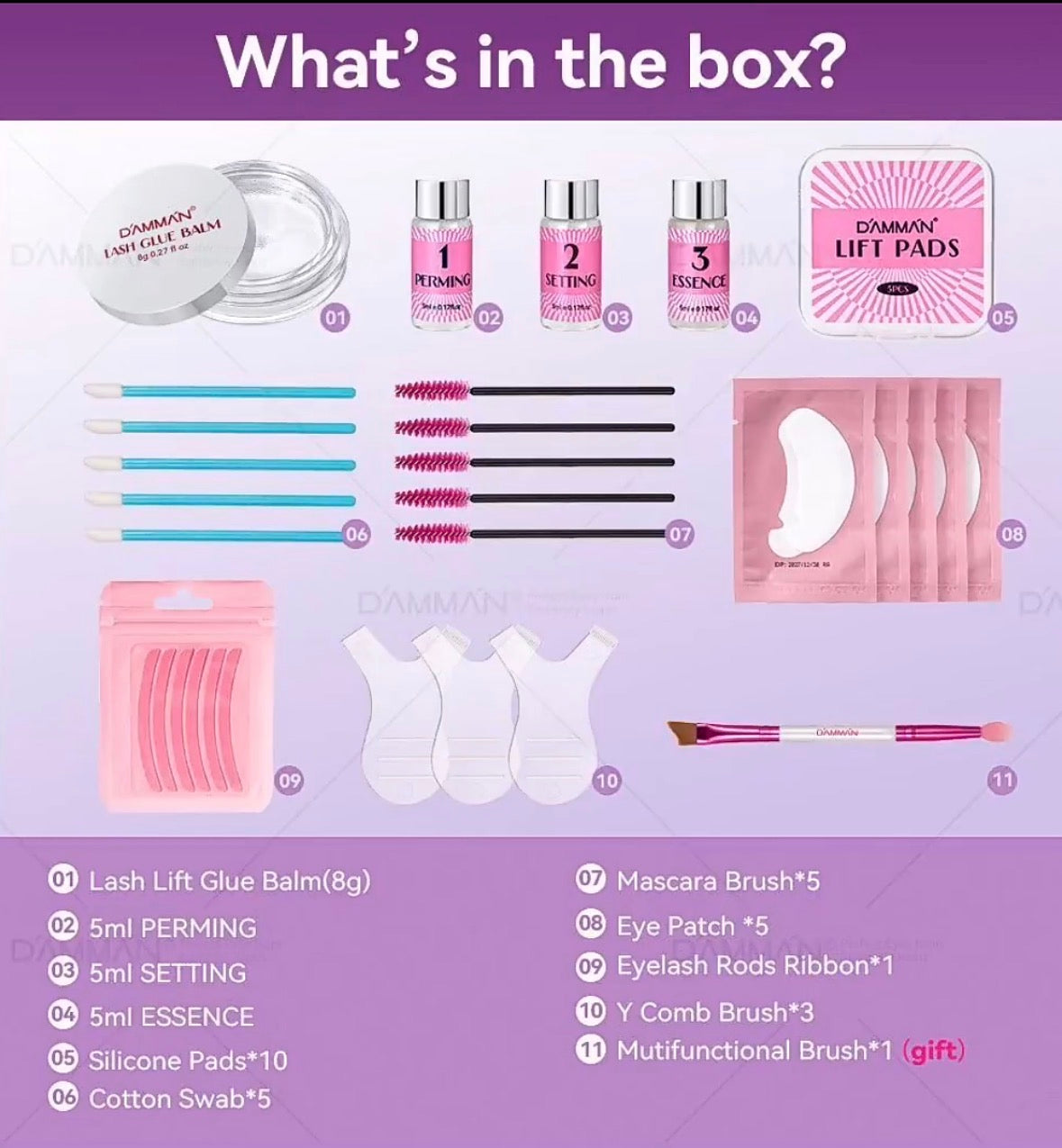 Damman lash lift kit